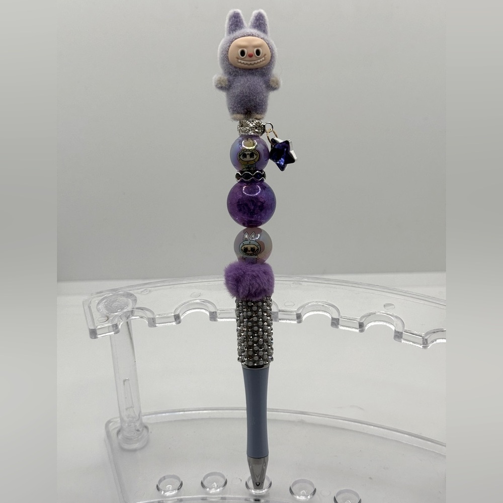 Purple Labubu Beaded Charm Pen